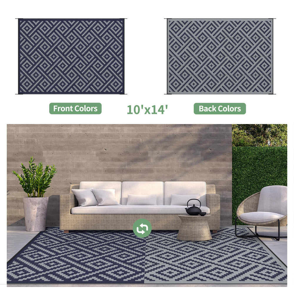 GENIMO Outdoor Rug reversible design with geometric patterns