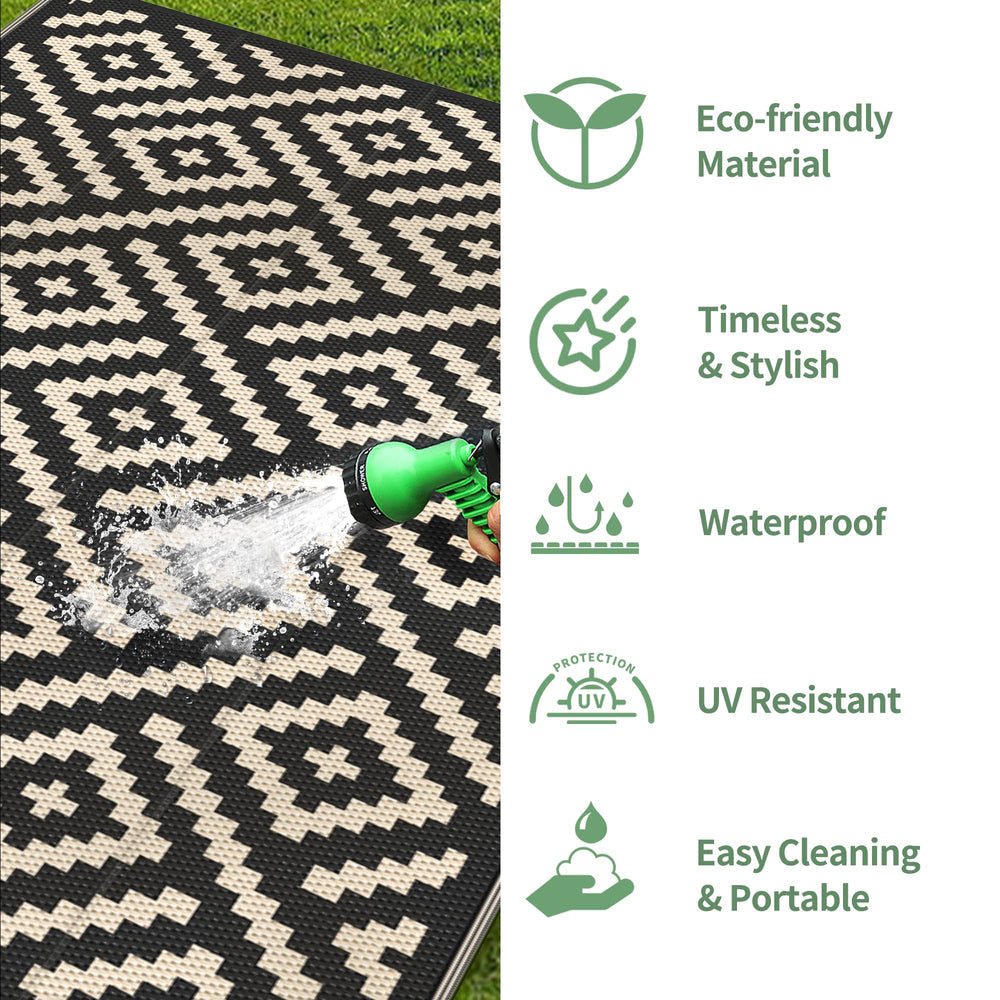 GENIMO Outdoor Rug rolled up with carry bag
