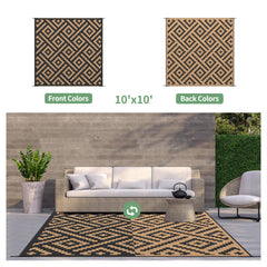 GENIMO Outdoor Rug rolled up with carry bag for easy transport