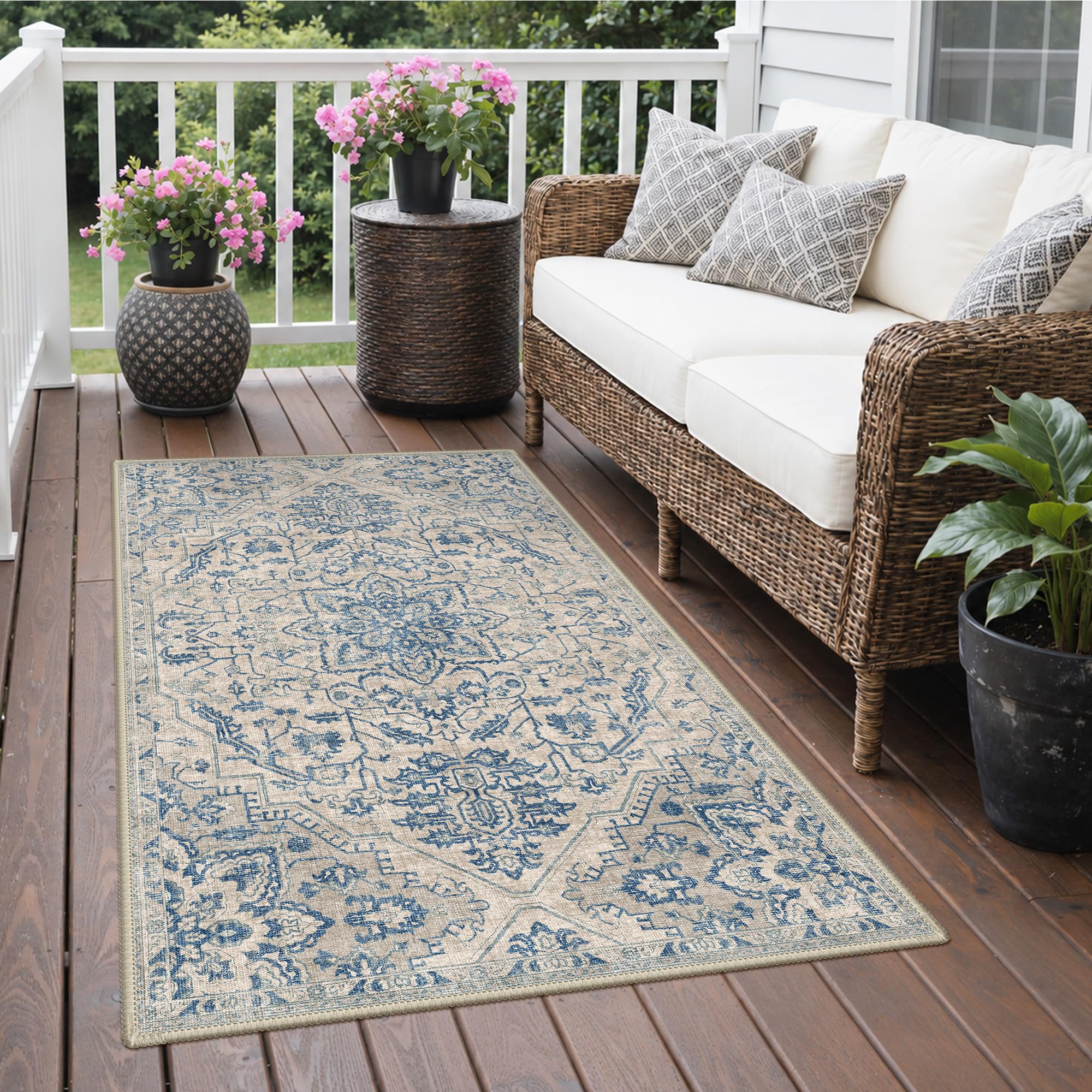 GENIMO Outdoor Rug showcasing slip-resistant backing