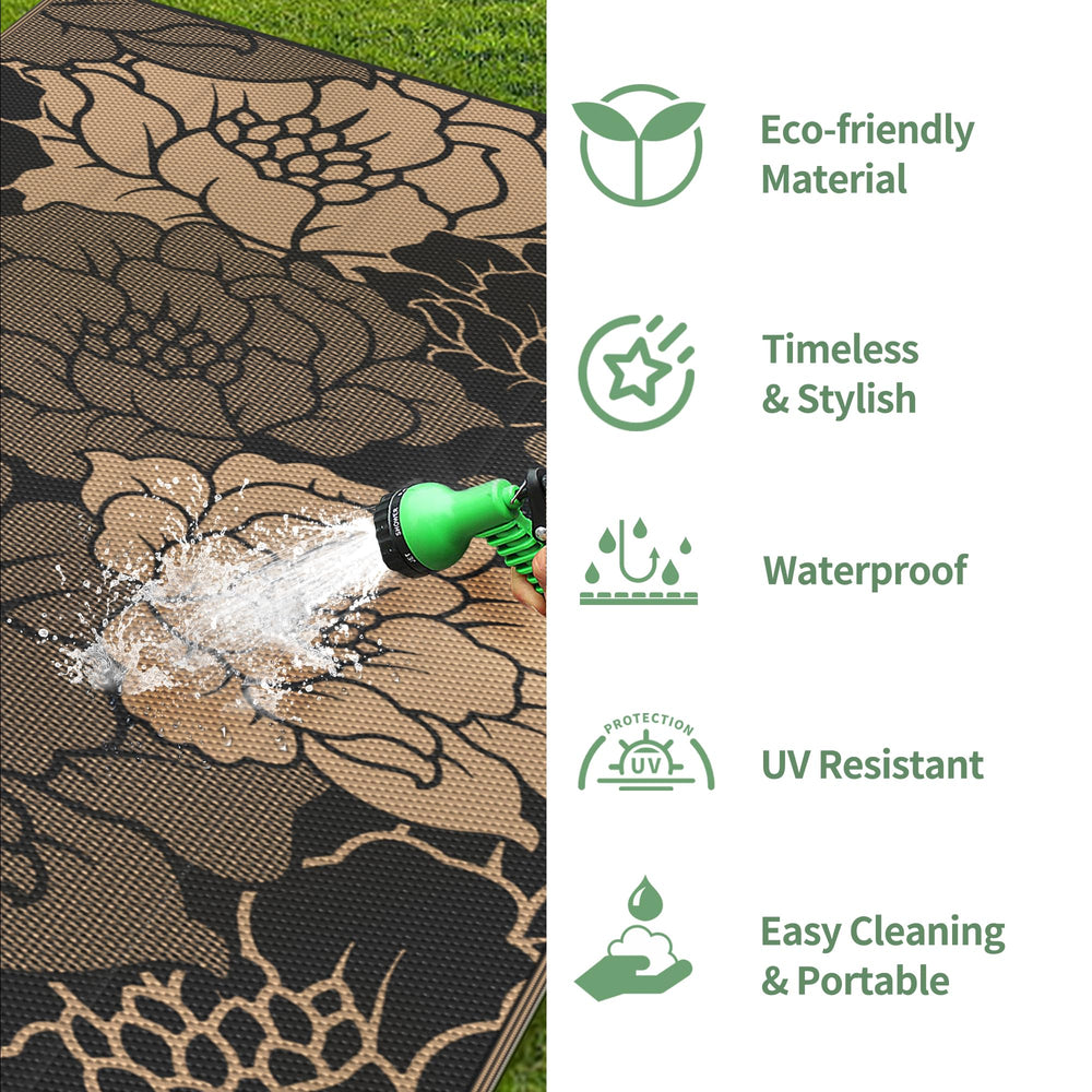 GENIMO Outdoor Rug showing both sides
