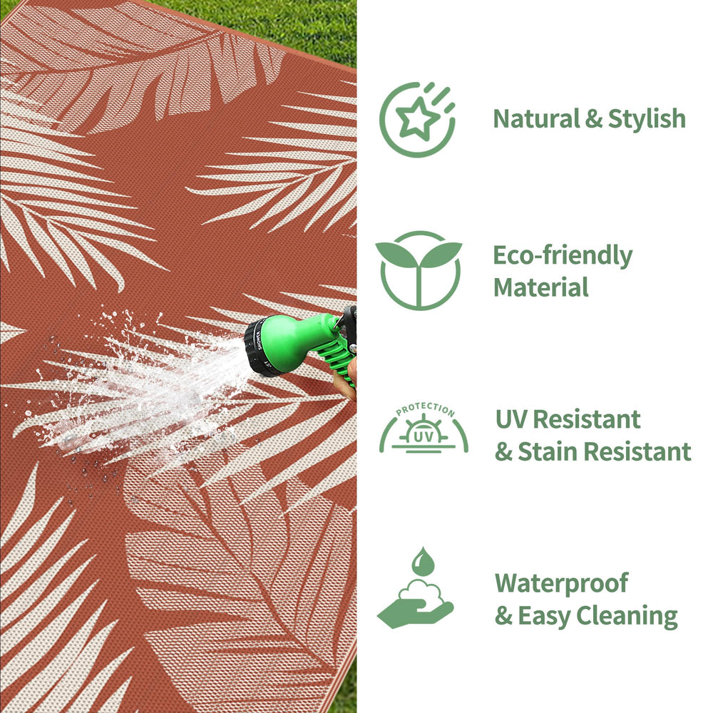 GENIMO Outdoor Rug showing double-sided pattern
