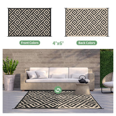 GENIMO Outdoor Rug showing dual-sided geometric design