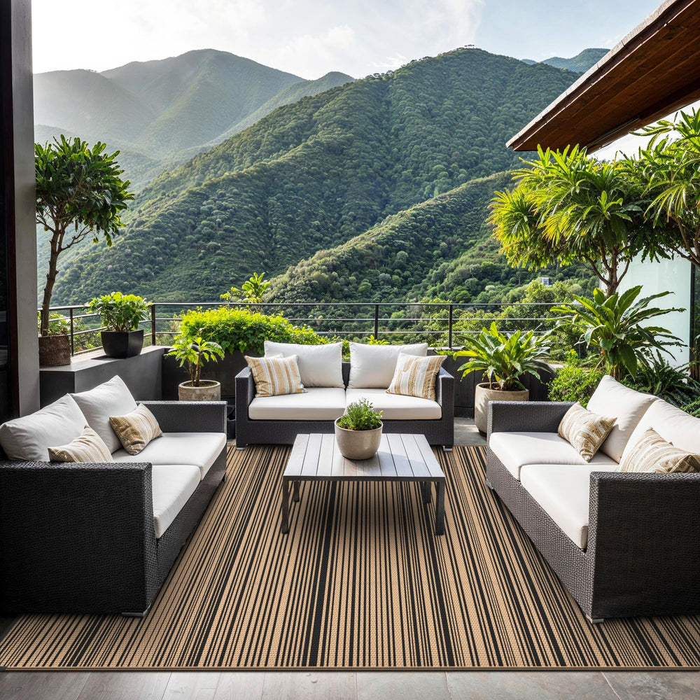 GENIMO Outdoor Rug showing non-slip backing
