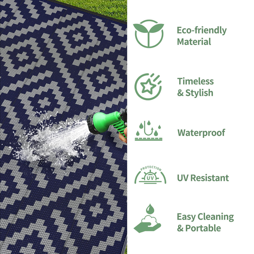 GENIMO Outdoor Rug showing non-slip backing
