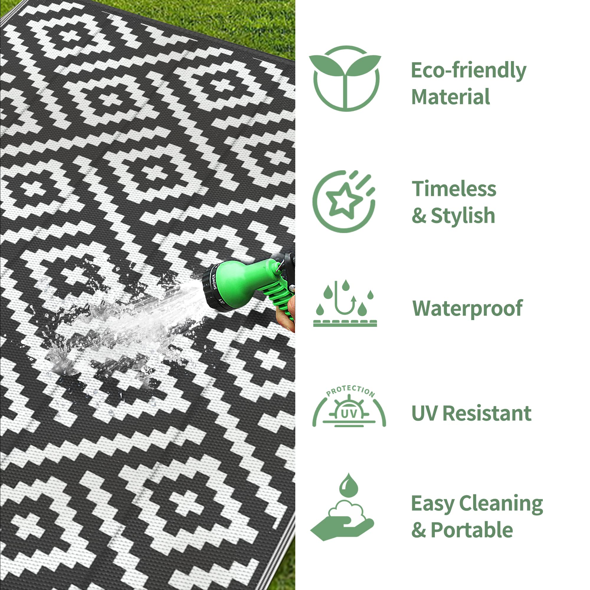 GENIMO Outdoor Rug showing non-slip backing