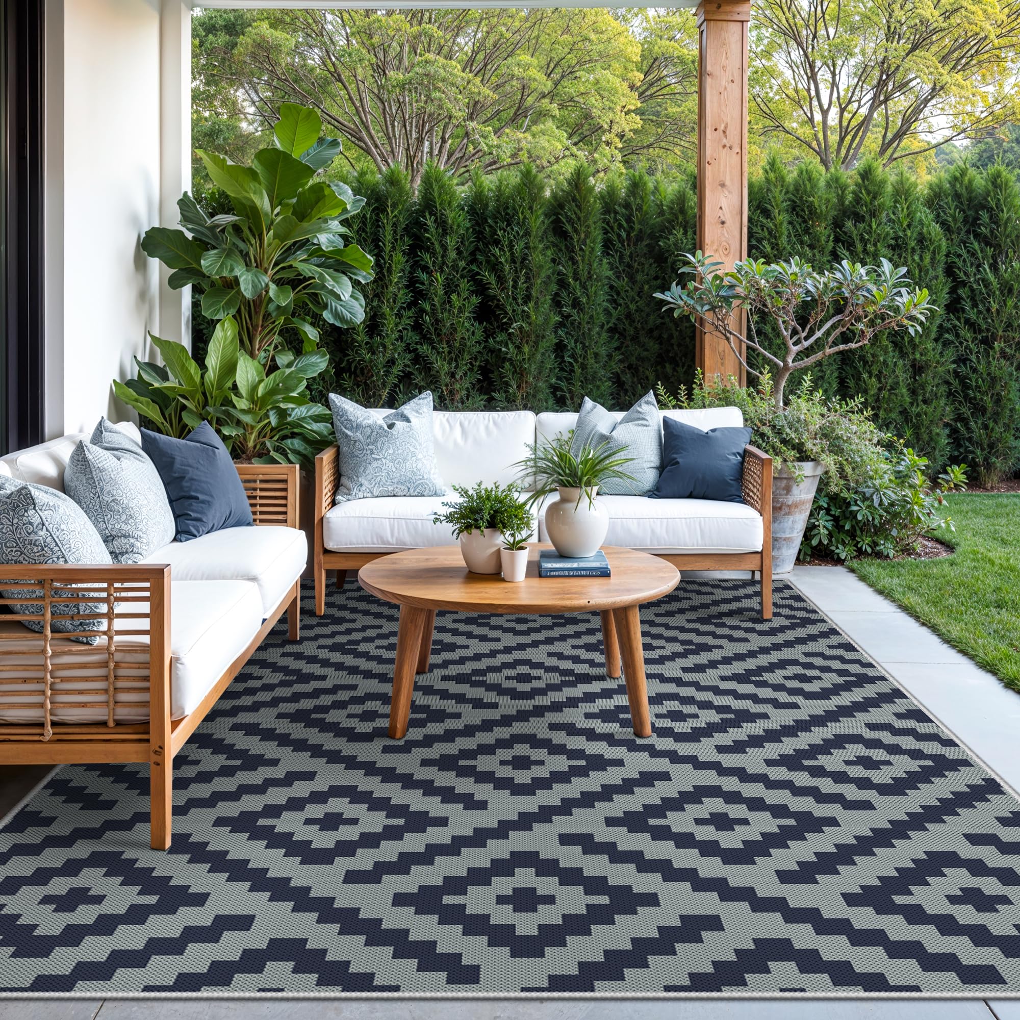 GENIMO Outdoor Rug showing pet-friendly use