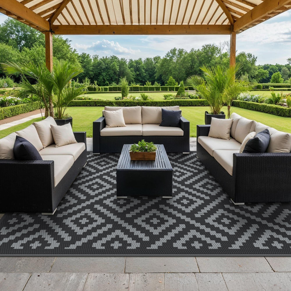 GENIMO outdoor rug showing waterproof surface