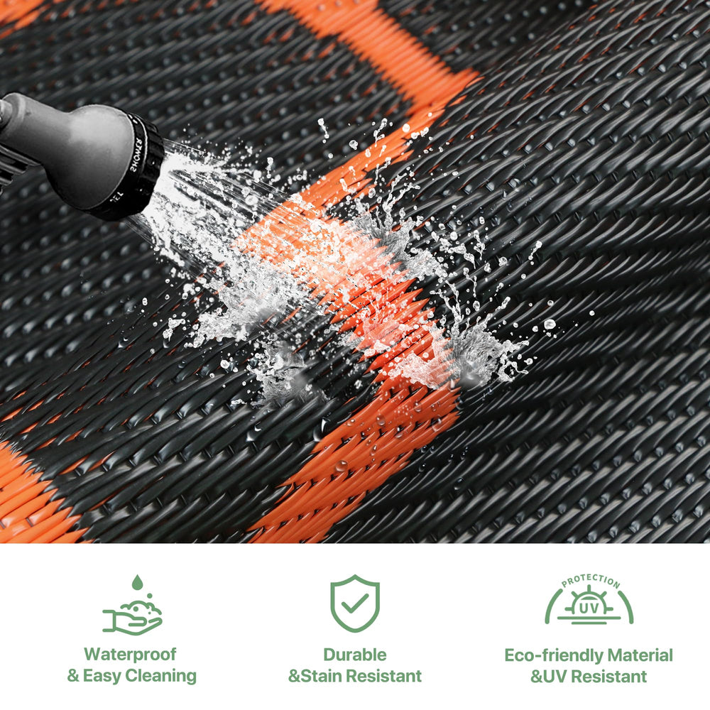 GENIMO Outdoor Rug under a picnic table