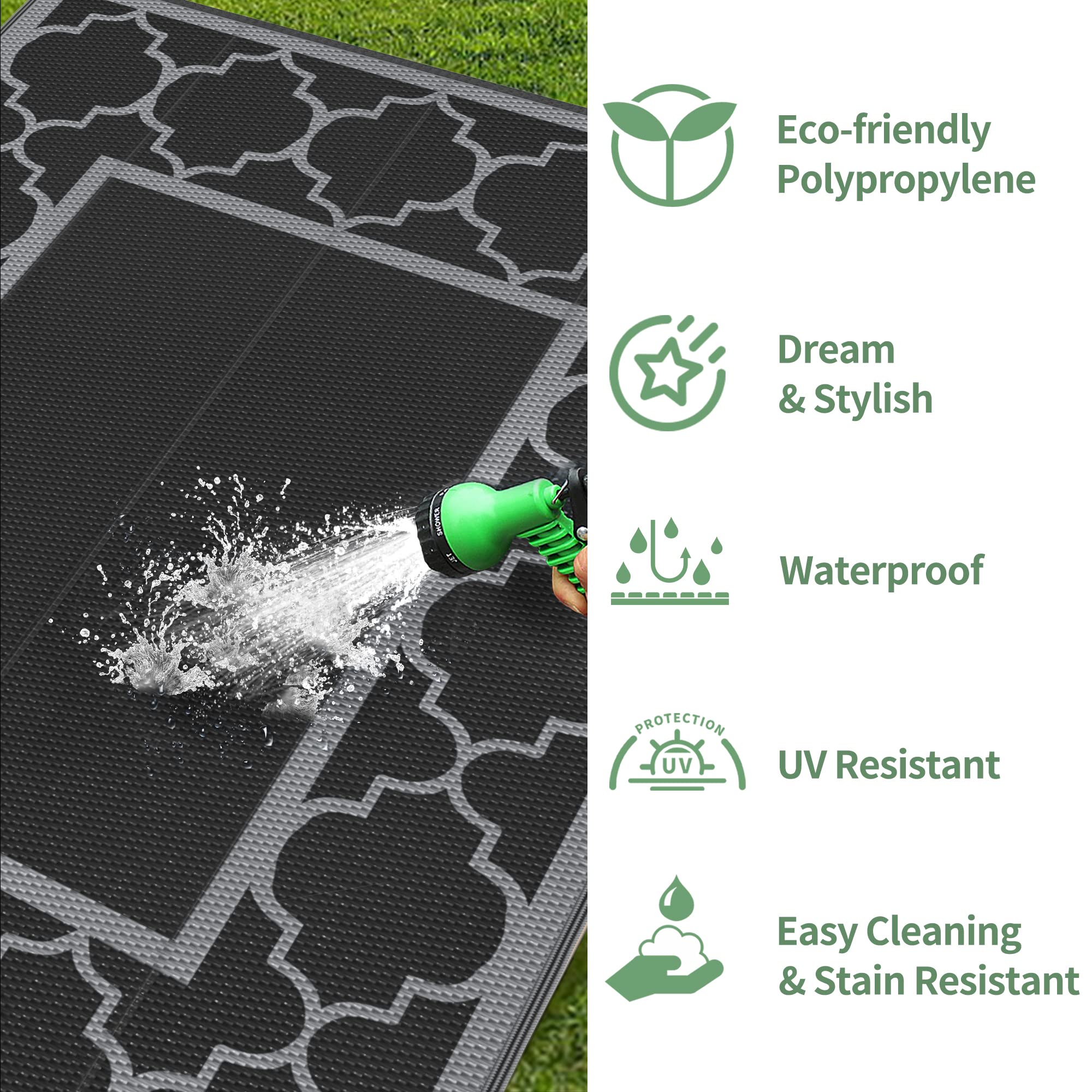 GENIMO Outdoor Rug under shaded outdoor umbrella