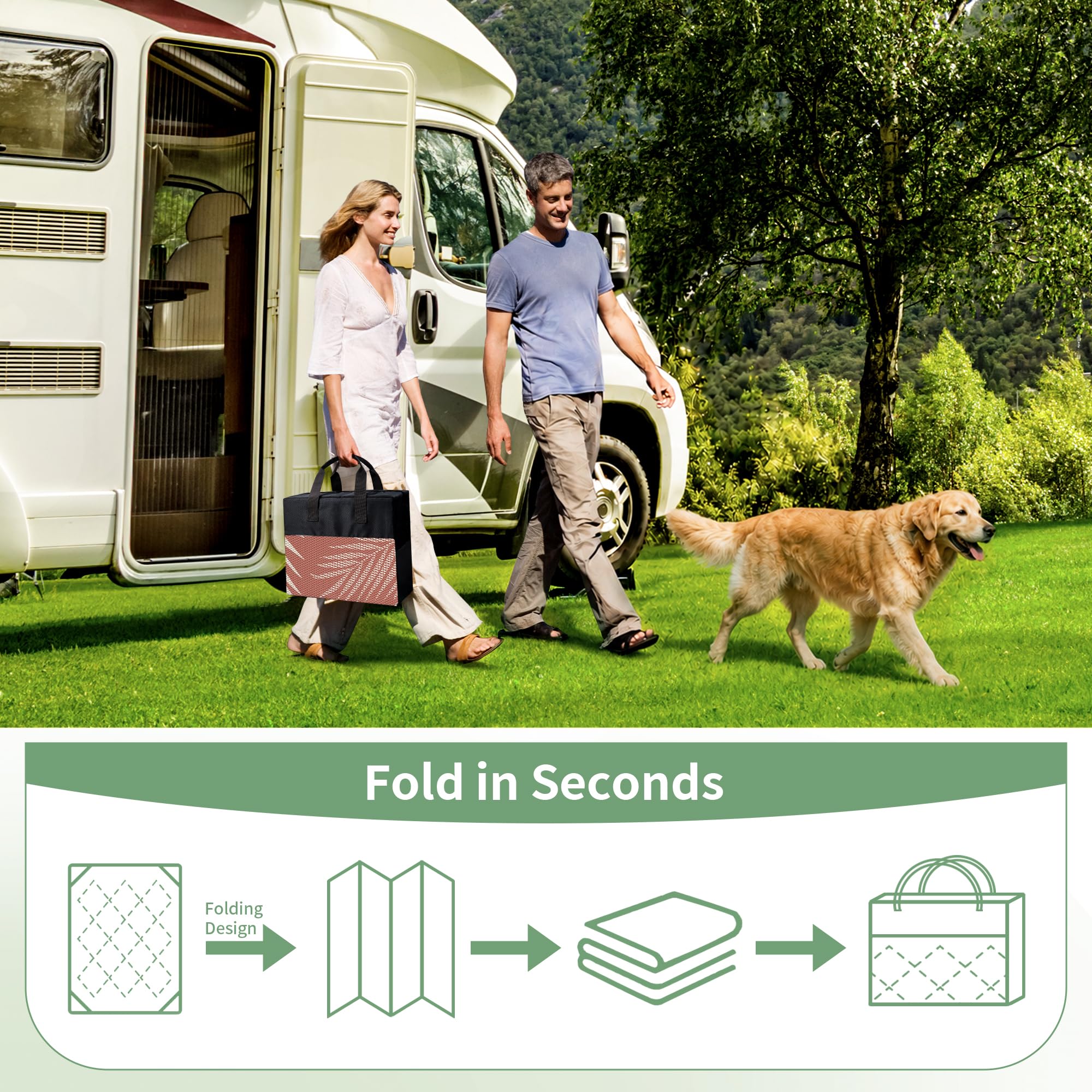 GENIMO Outdoor Rug with family enjoying picnic