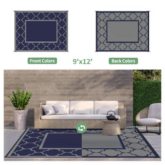 GENIMO rug placed on a patio with furniture