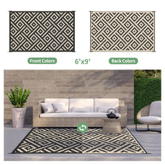 GENIMO waterproof rug used during a camping setup