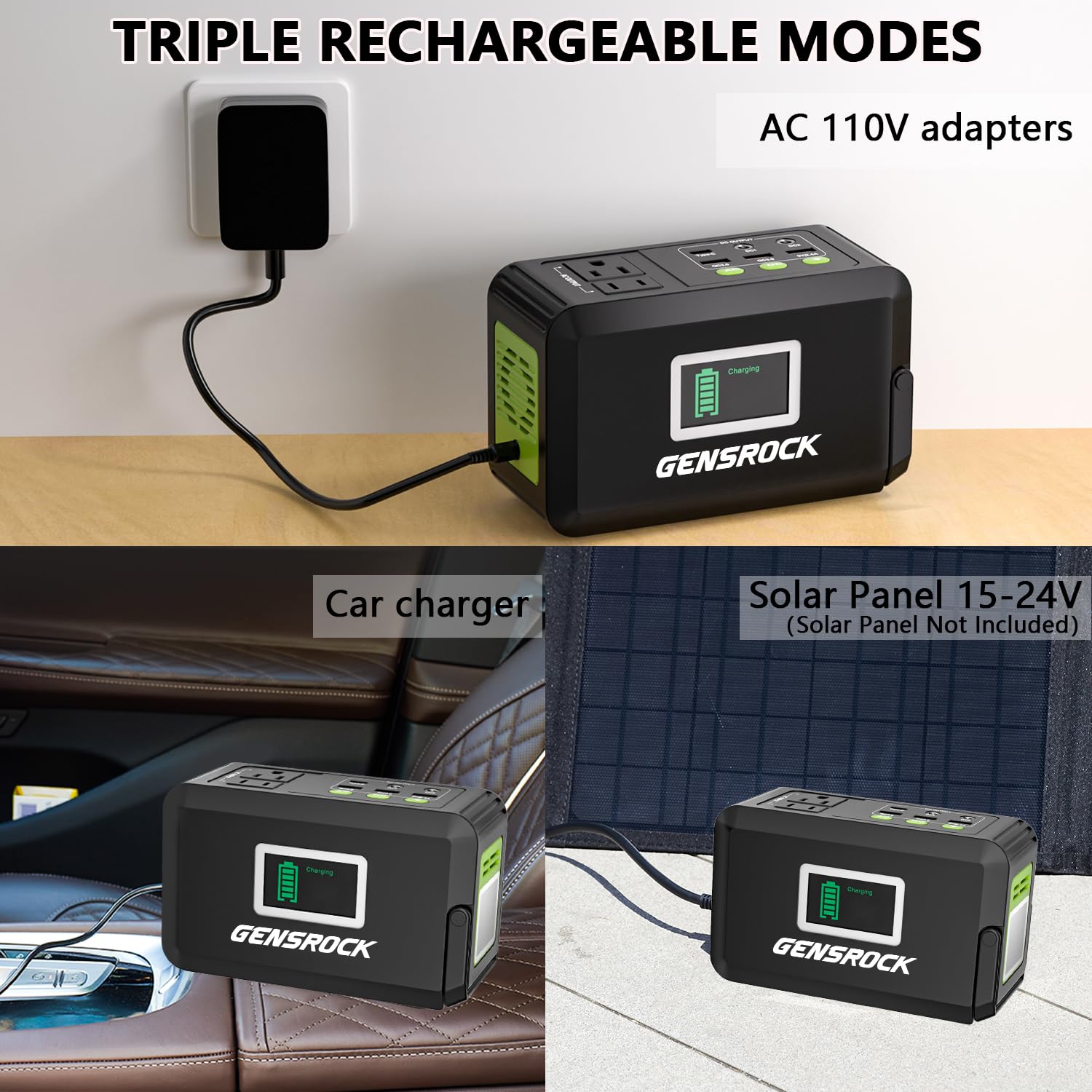 GENSROCK Portable Power Station compact size on a shelf