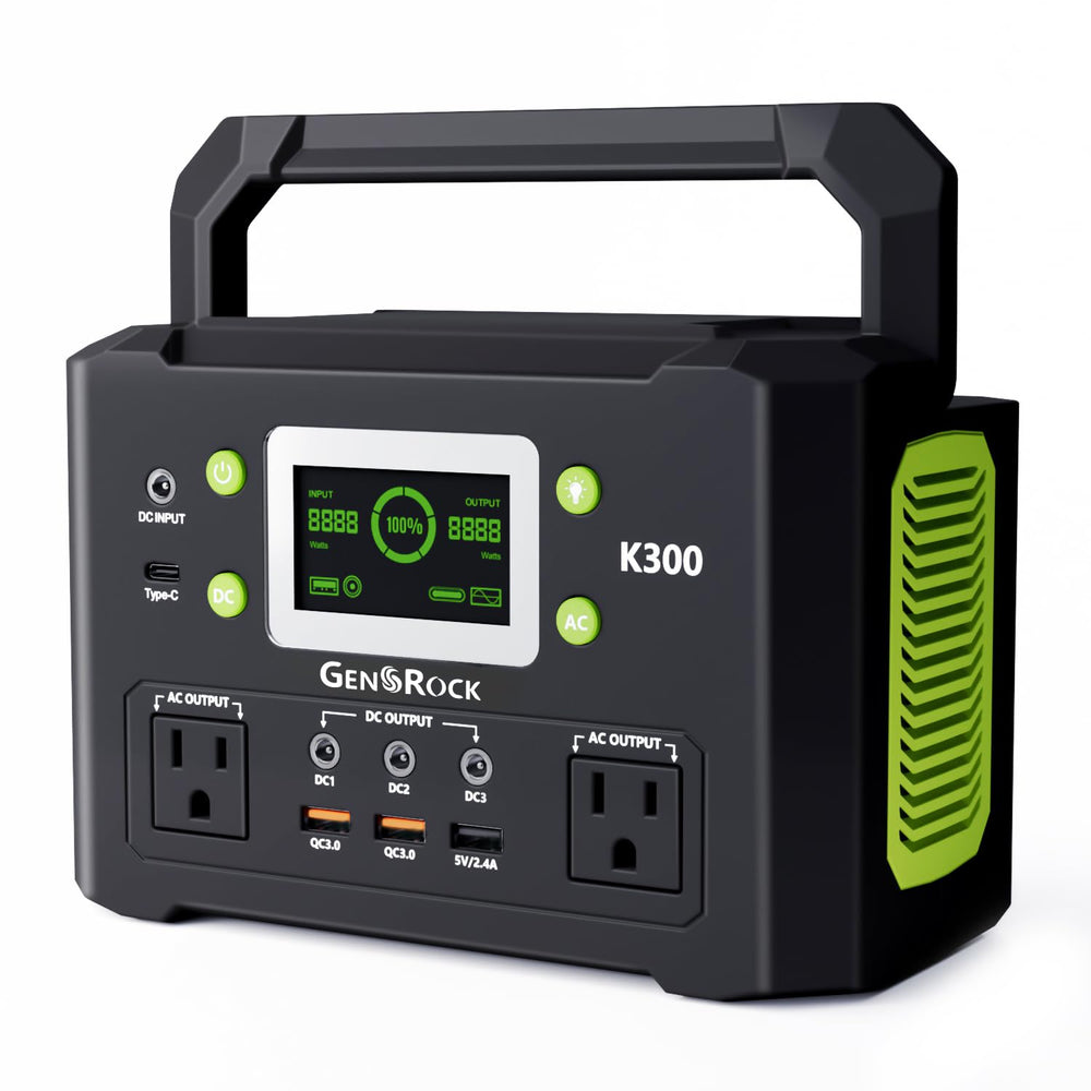 GENSROCK Portable Power Station in gray green with display