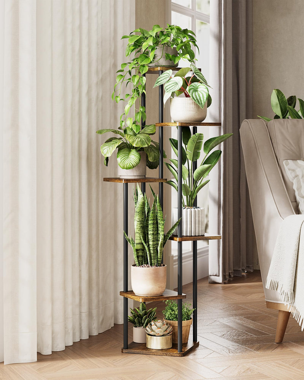 GENTINGBRO 6 Tier Plant Stand assembly instructions and parts