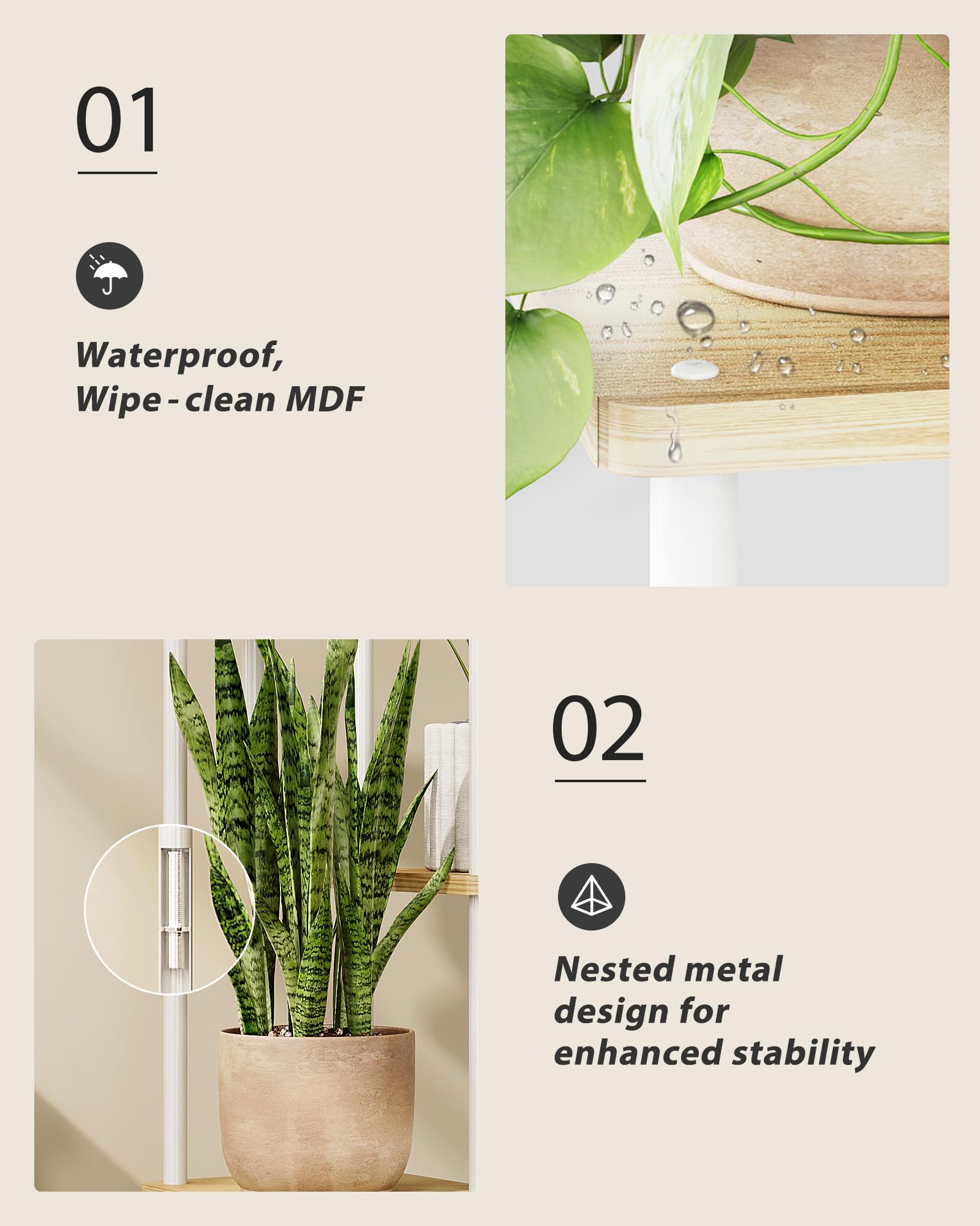 GENTINGBRO Corner Plant Stand 6 Tier in living room setting