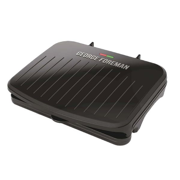 George Foreman Family Grill & Panini Press black model front view