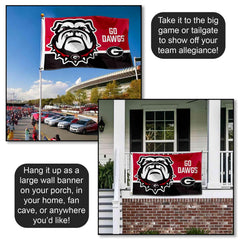 Georgia Bulldogs flag displayed on a flagpole