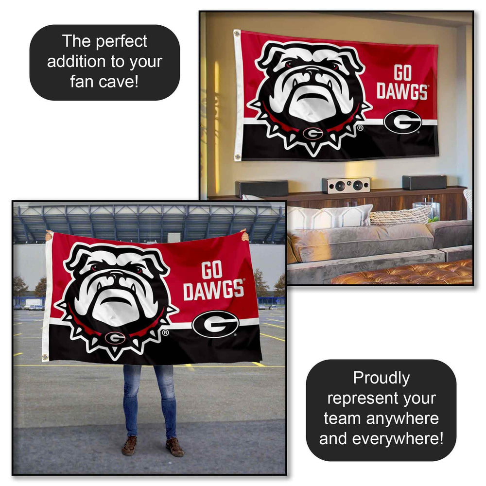 Georgia Bulldogs flag in a tailgate setup