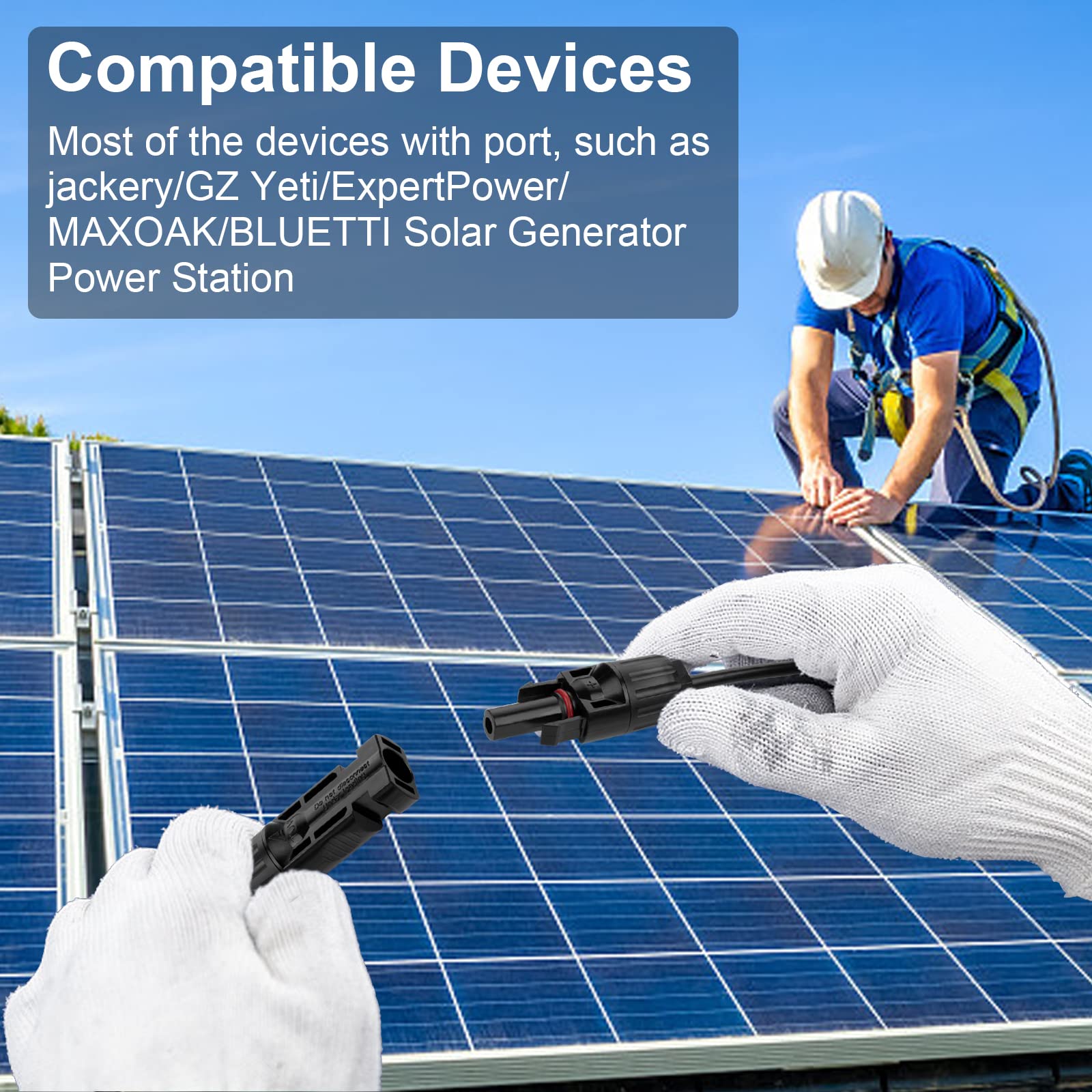 Geosiry Solar Panel Extension Cable laid out on grass