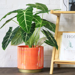 Gepege large ceramic planter with rainbow glaze
