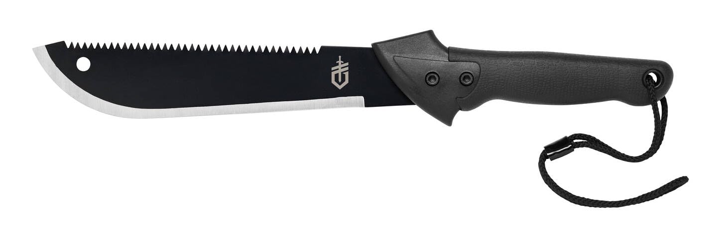 Gerber Gator Machete JR front view with high carbon steel blade
