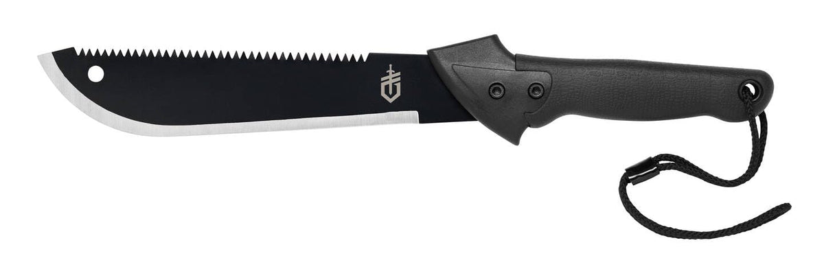 Gerber Gator Machete JR front view with high carbon steel blade