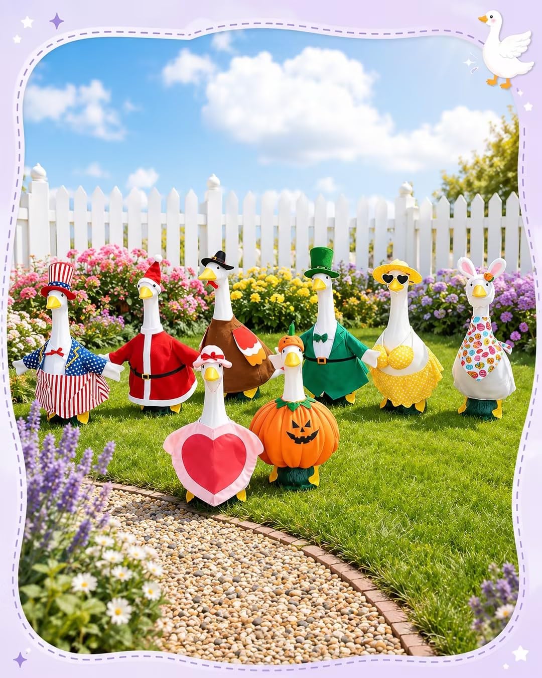 Gereat goose costume for Christmas with Santa Claus design