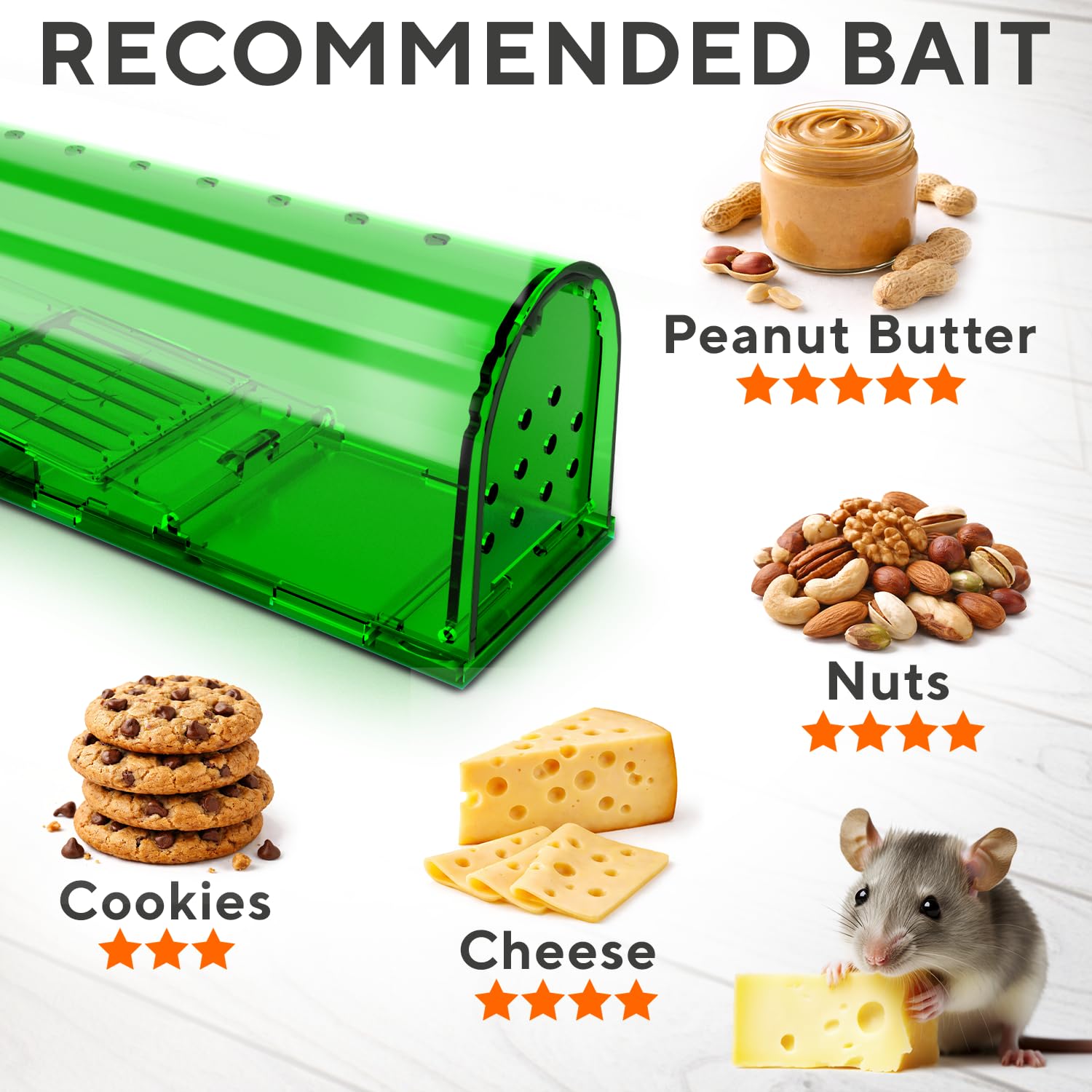 GEROSSI Humane Mouse Trap in use, capturing a rodent safely
