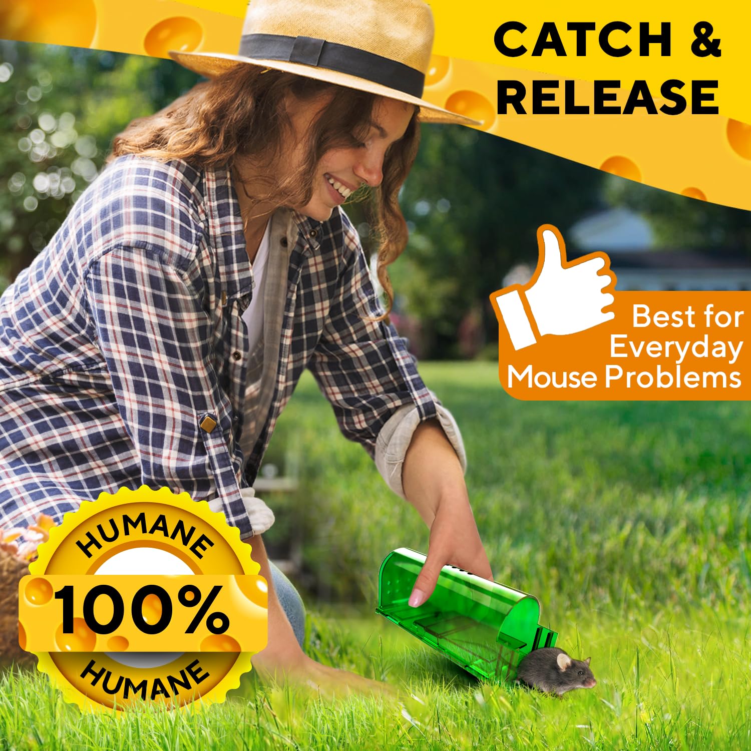 GEROSSI humane mouse trap showing trigger mechanism