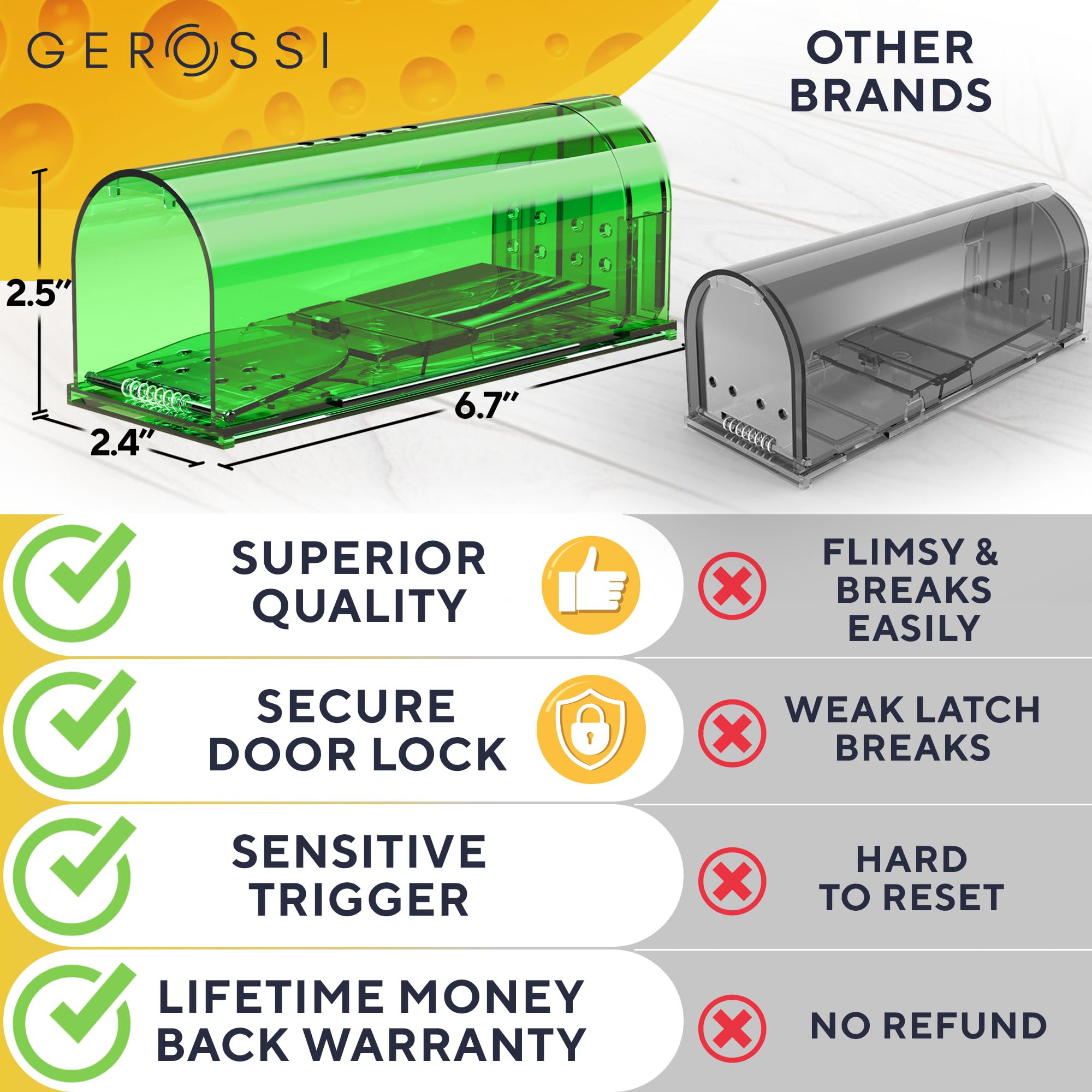 GEROSSI humane mouse trap with locked door