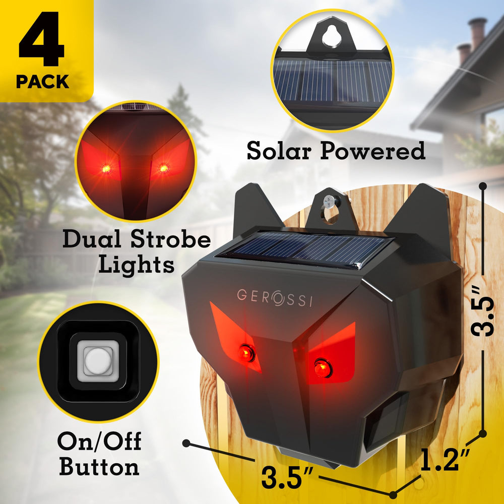 GEROSSI Solar Predator Lights outdoor use in a chicken coop