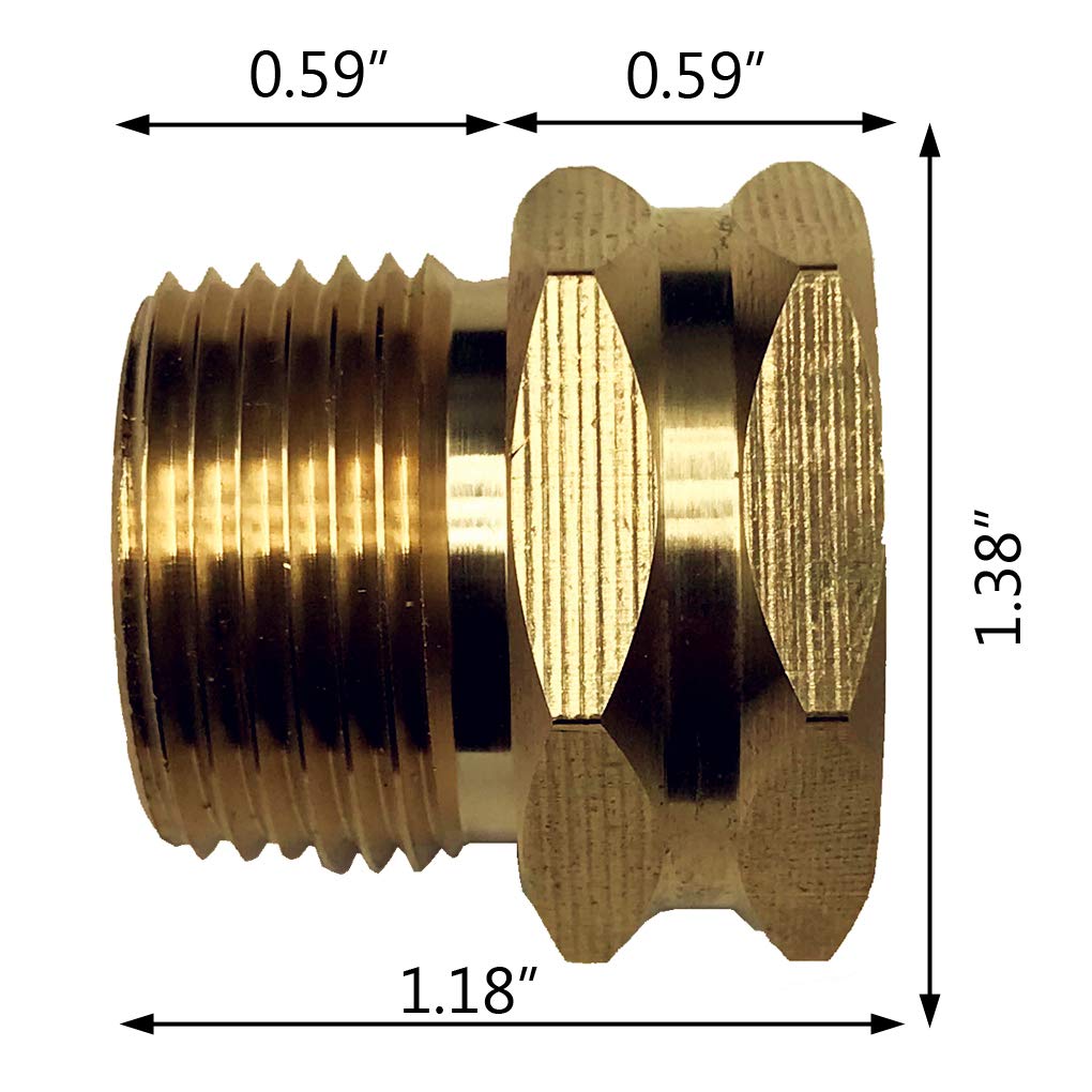 GESHATEN brass hose connector side view
