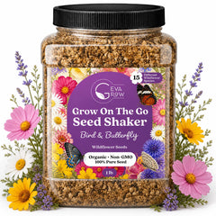 GevaGrow Bird and Butterfly Wildflower Seed Mix 1 lb jar front view
