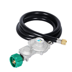 GGC 5FT Two Stage Propane Regulator front view with hose