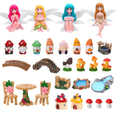 GGSTDDUP 29-piece fairy garden accessories set including figures and houses