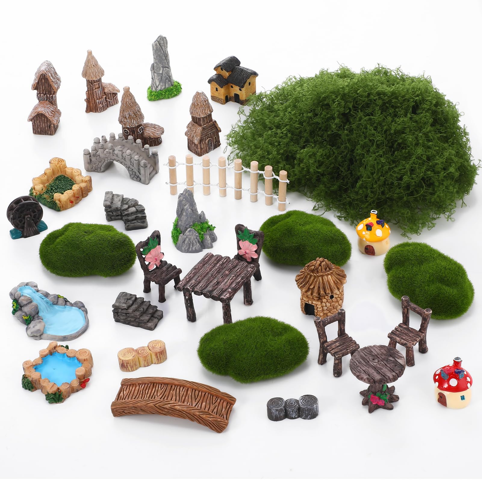 GGSTDDUP 32-Piece Fairy Garden Accessories Set front view