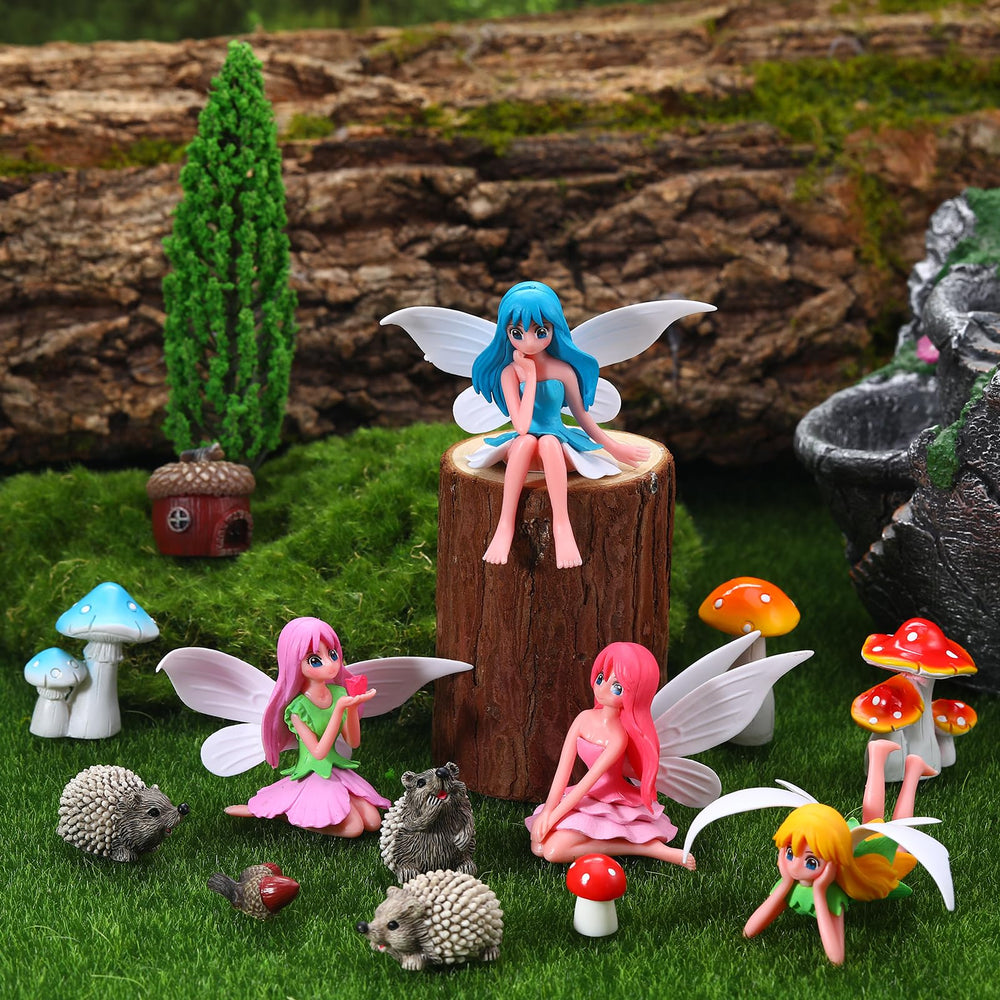 GGSTDDUP fairy garden accessories arranged in a terrarium