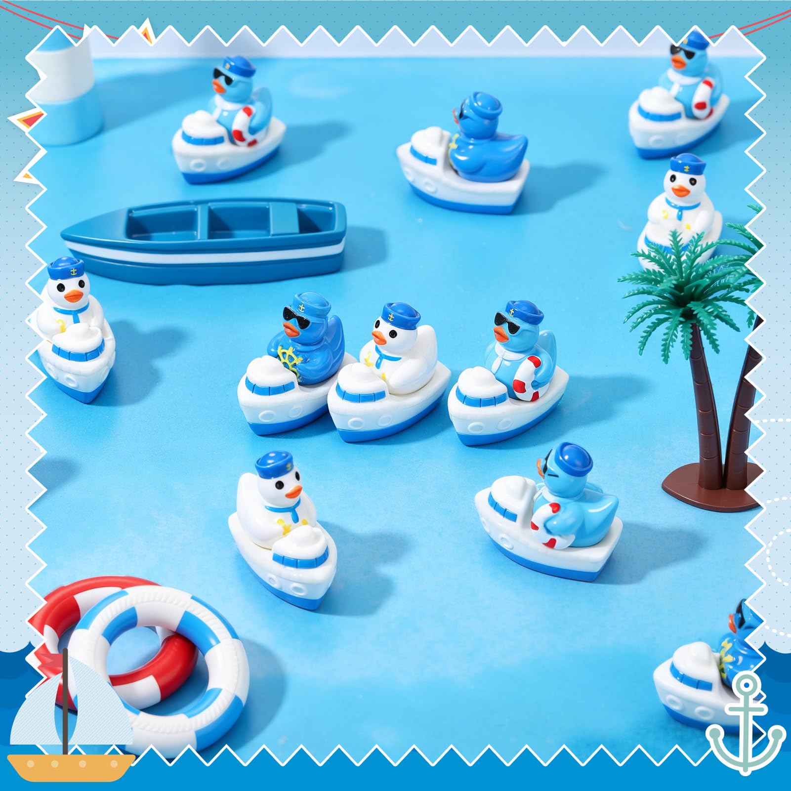GGSTDDUP mini sailor cruise ducks in garden setting