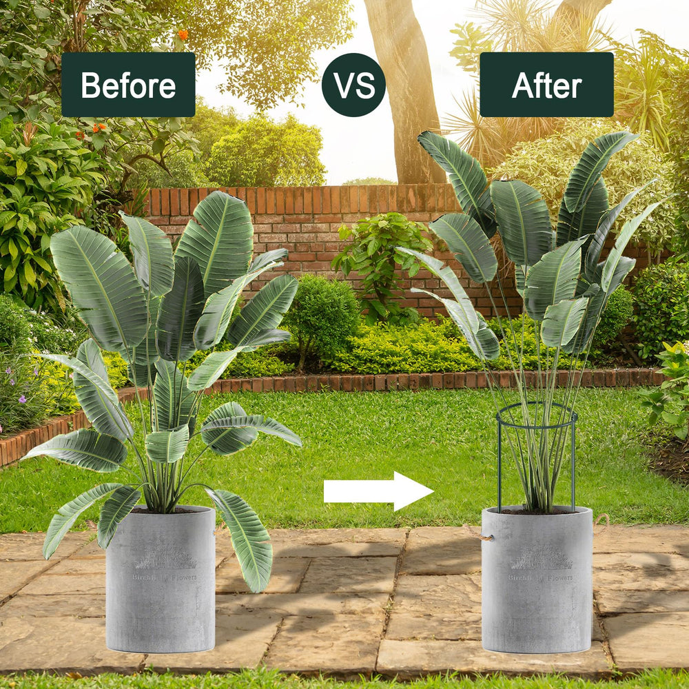 Gicare plant support stakes installed around peony plants