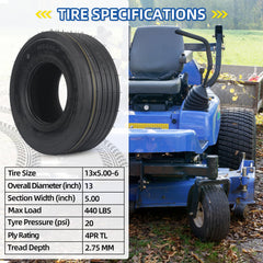 GICOOL 13x5.00-6 lawn mower tire tread pattern