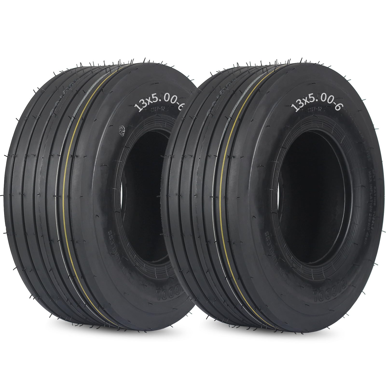 GICOOL 13x5.00-6 tubeless lawn mower tire front view