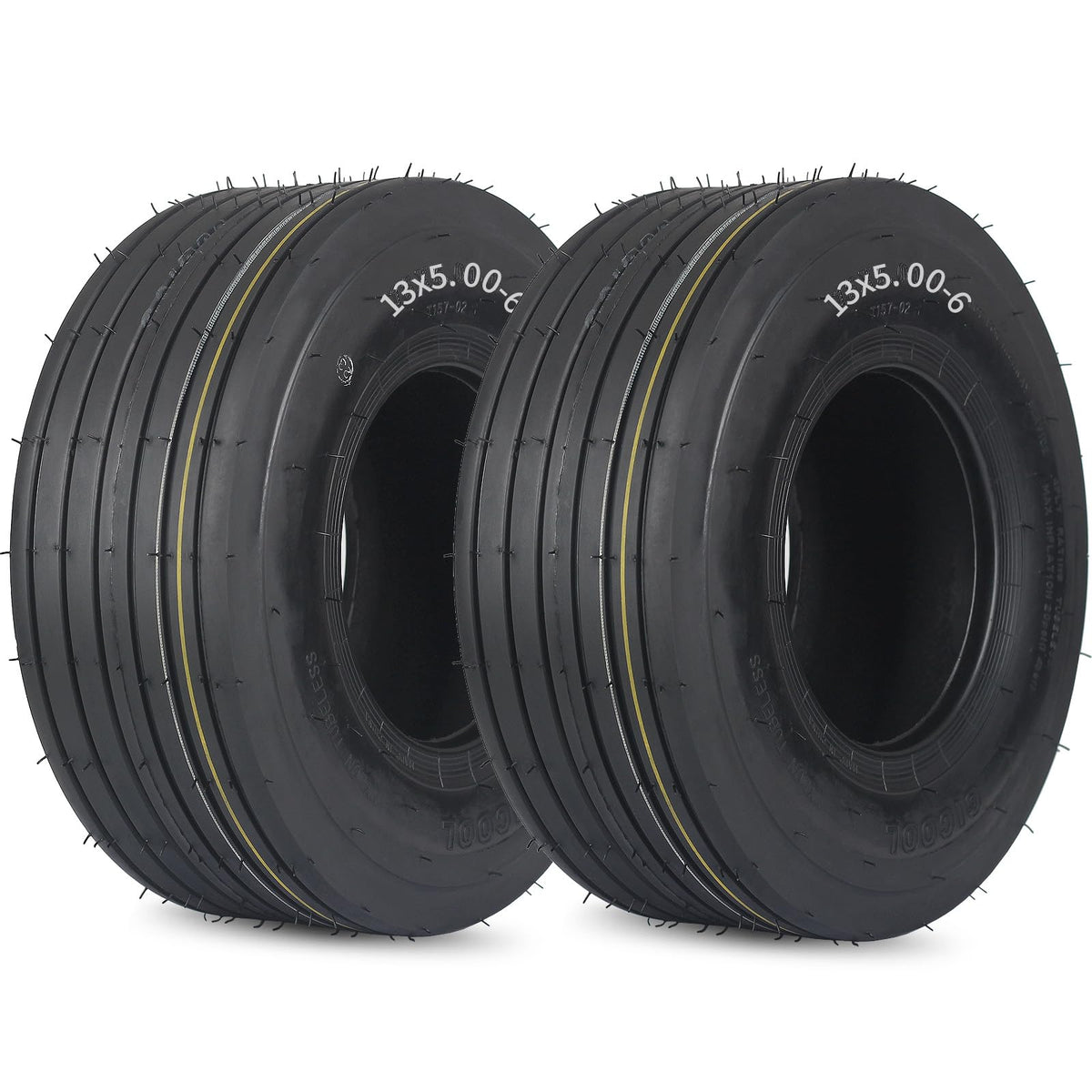 GICOOL 13x5.00-6 tubeless lawn mower tire front view