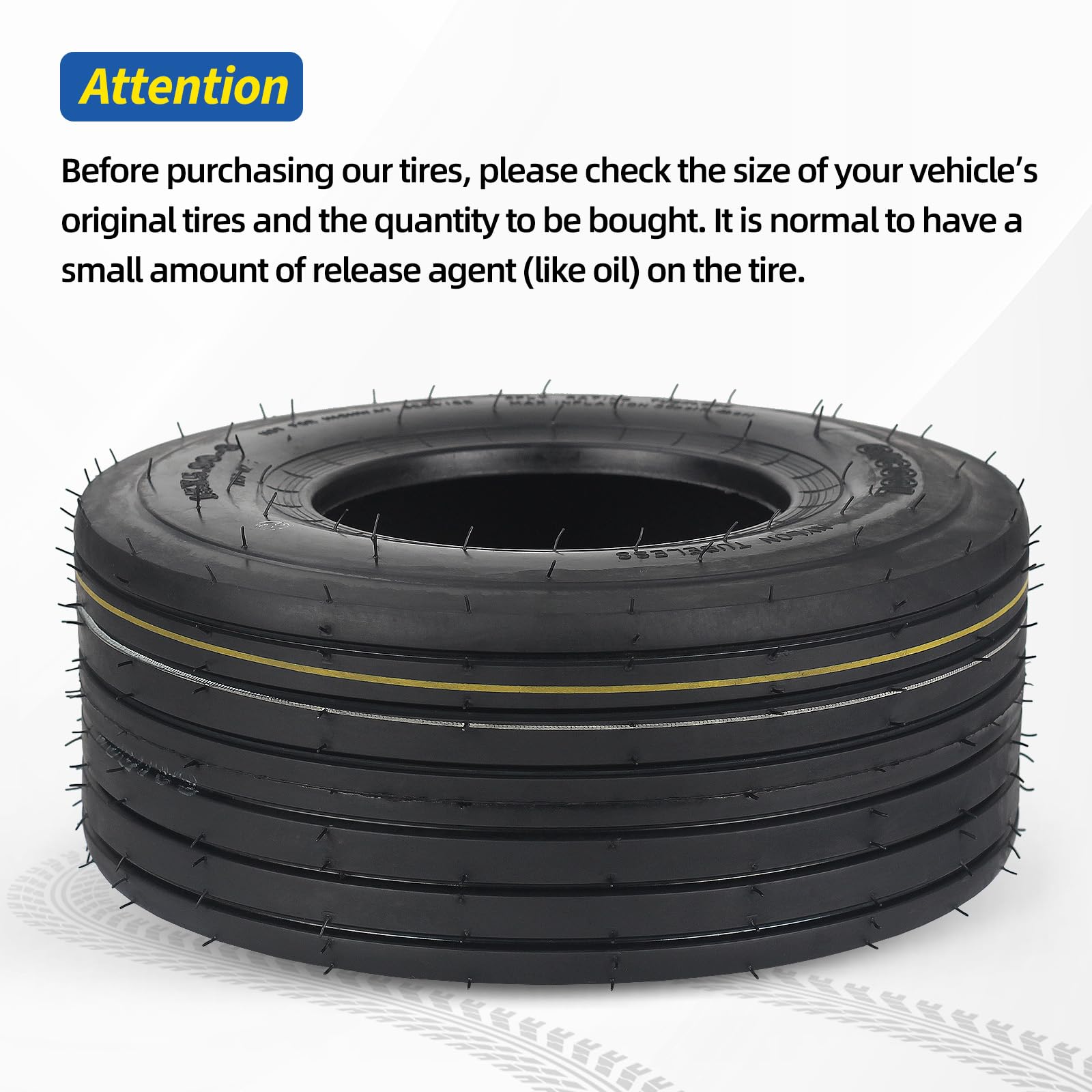 GICOOL 13x5.00-6 tubeless lawn mower tire packaging