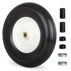 GICOOL 14.5-inch flat free wheelbarrow tire front view
