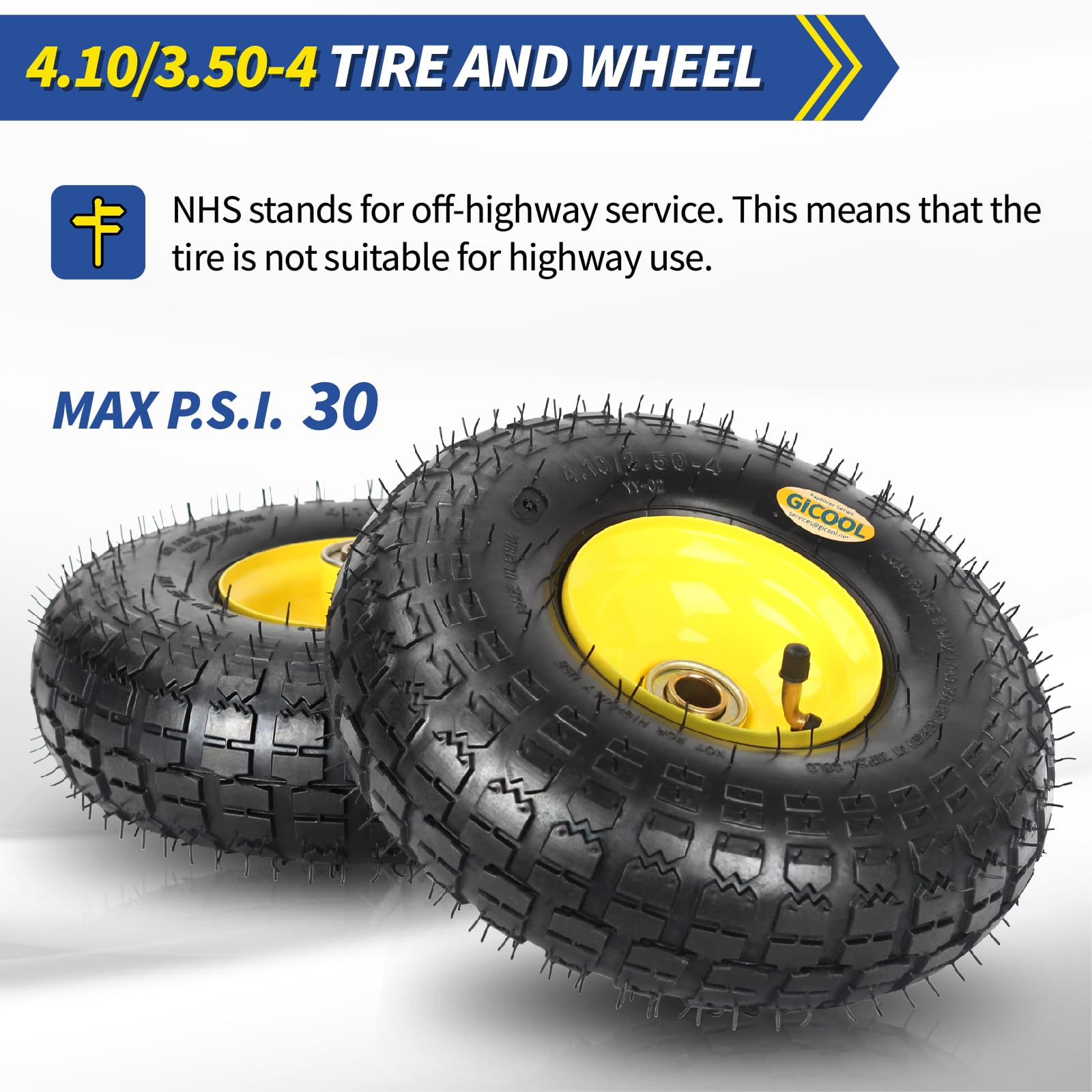 GICOOL 4.10/3.50-4 tire packaging