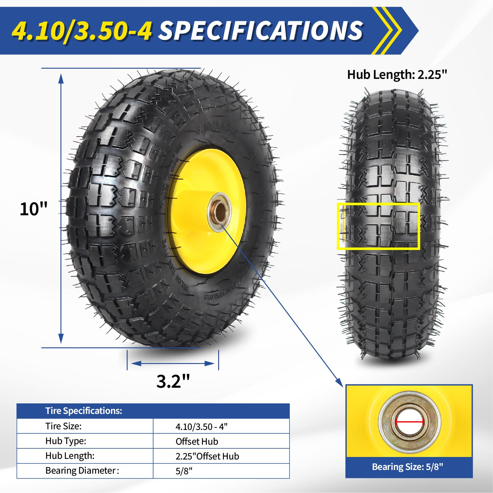 GICOOL 4.10/3.50-4 tire side view