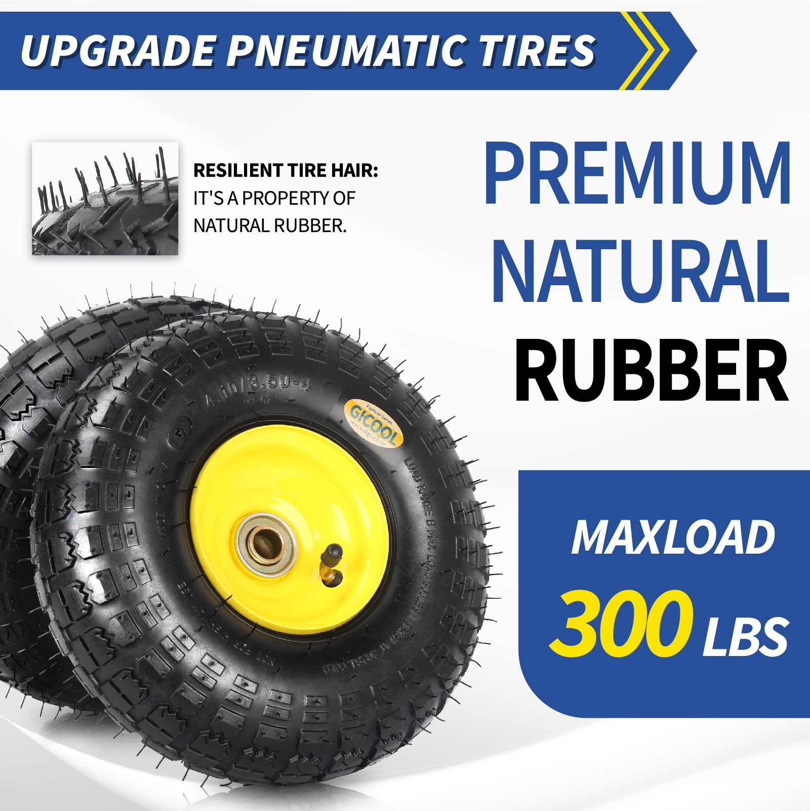 GICOOL 4.10/3.50-4 tire tread pattern