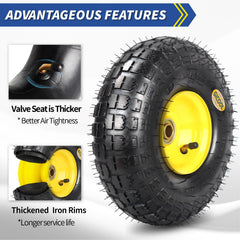 GICOOL 4.10/3.50-4 tire with wheel on cart